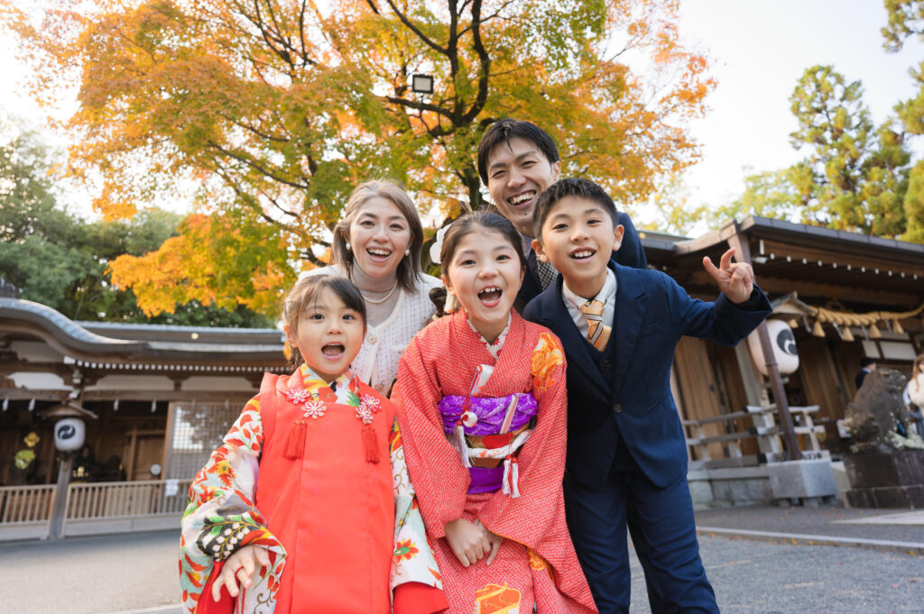 大阪の神社での七五三撮影