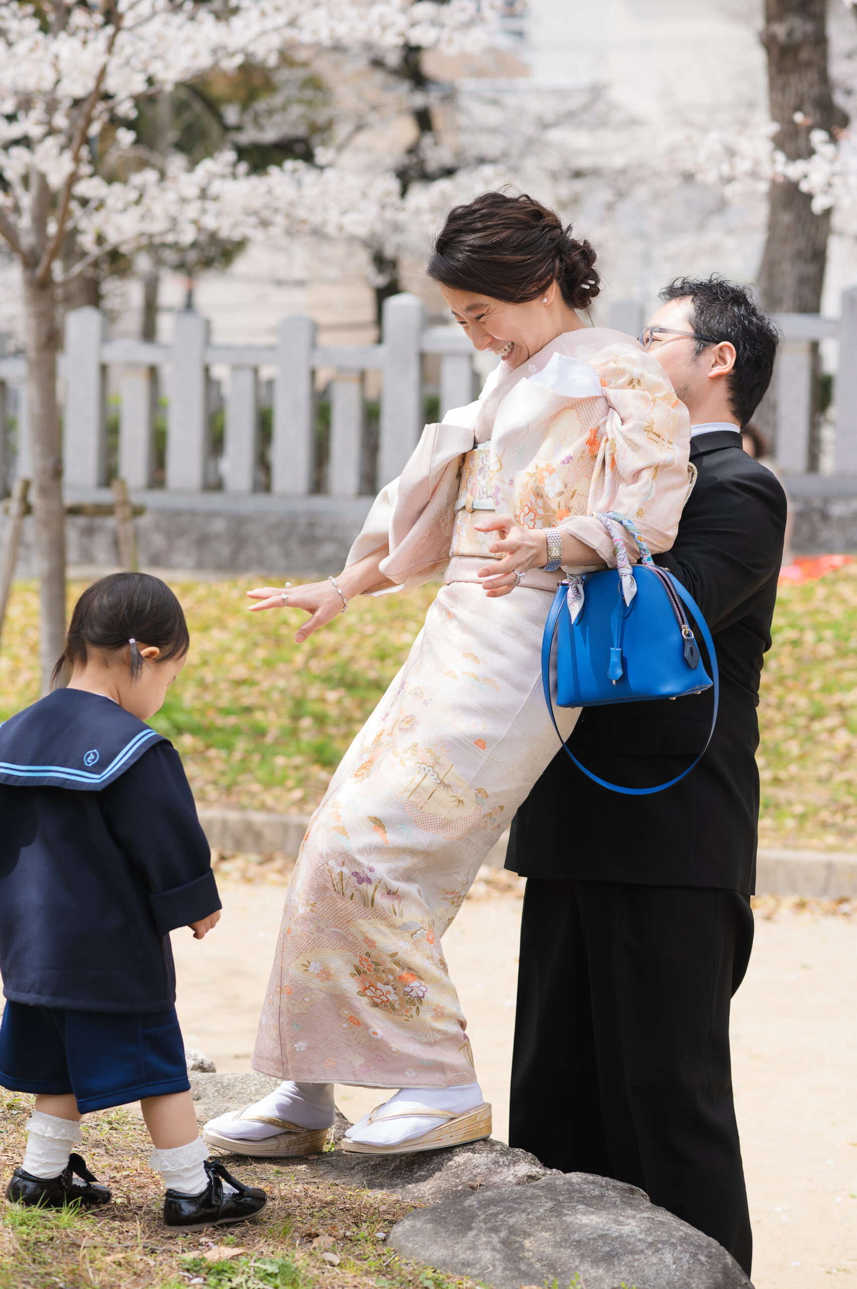 大阪での入園記念写真