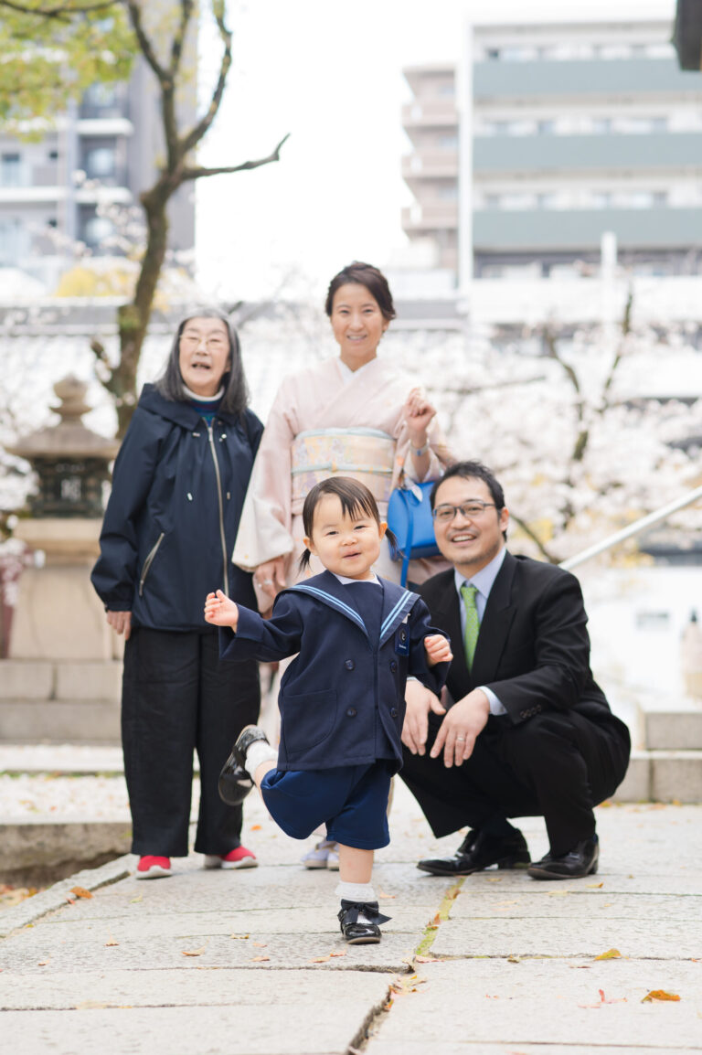 大阪での入園記念写真