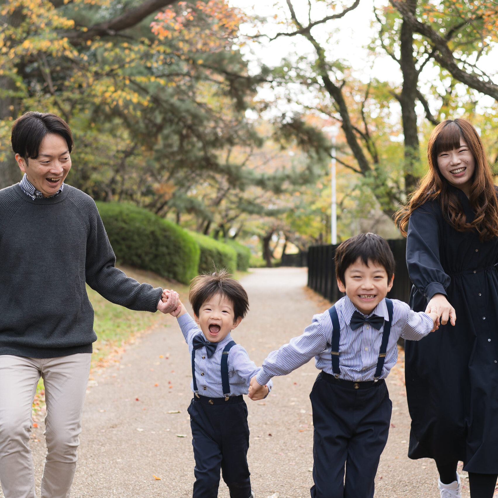大阪 緑地公園での家族写真